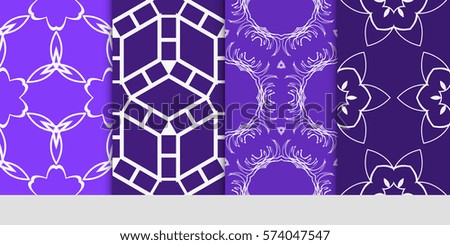 set of decorative floral seamless pattern. lace ornament. Vector illustration. for design invitation, background, wallpaper