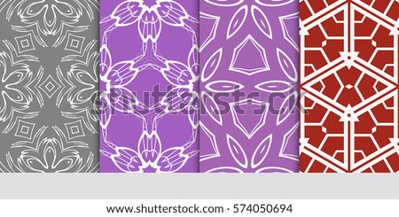 set of flower, geometric seamless pattern. Arabesque. vector illustration. for design, invitation wedding, valentine's, background, wallpaper, interior