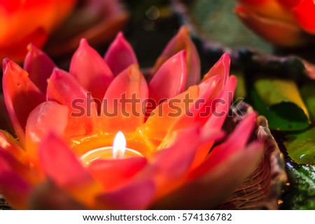 Beautiful Candle Aromatic made to resemble the lotus. Exotic Candle carved lotus shaped Floating on the water for aroma therapy spa
