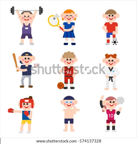 sports player character vector illustration flat design