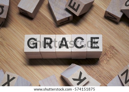 Grace Word Written In Wooden Cube