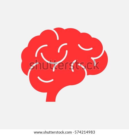  Brain icon flat.