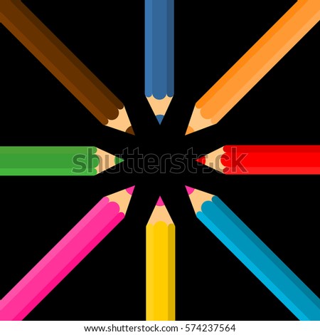  Frame of colored pencils
