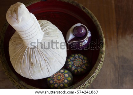 Spa Treatments and massage , Thai spa massage compress balls, herbal ball with flower