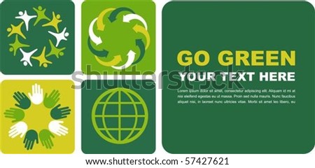 Ecological poster with green globe motive