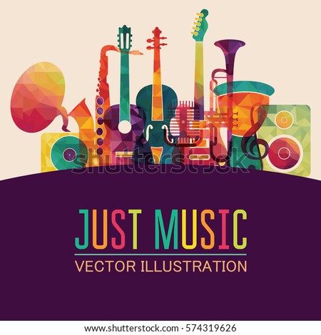 Colorful music background. Vector illustration Royalty-Free Stock Photo #574319626