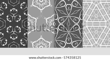 set of Lace seamless pattern. floral ornament. Creative Vector illustration. for design invitation, background, wallpaper