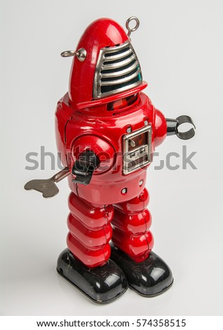 Red Toy  Clockwork Robot