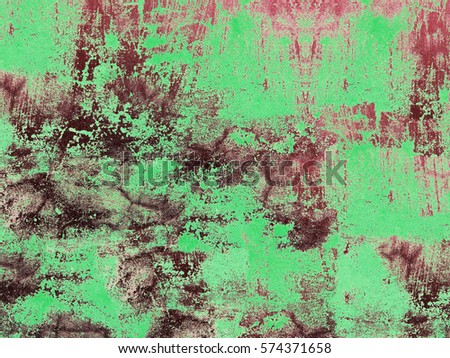 Grunge texture green, purple. Smears of old paint