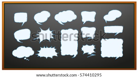 Different shapes of speech bubbles on board illustration