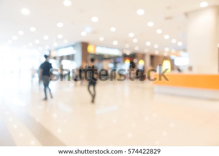 Abstract bokeh and blur shopping mall and retail store interior for background