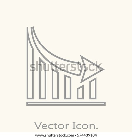 Declining graphs icon isolated sign symbol and flat style for app, web and digital design. Vector illustration.