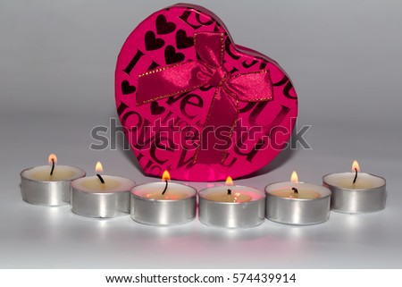 gift box and candle background