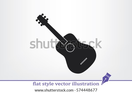 guitar icon vector illustration eps10. Isolated badge flat design for website or app - stock graphics