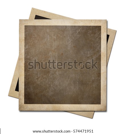 Old simple instant photo paper frames isolated on white