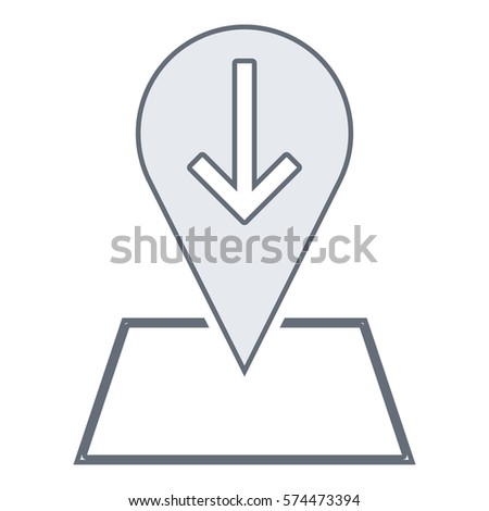Map_pin_Online_location icon - Flat design, glyph style icon - Outline black