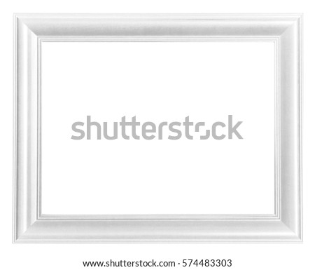 Picture frame white wood frame isolated