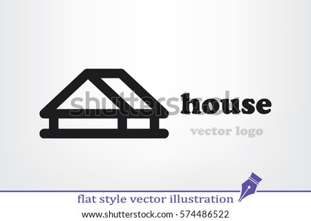 House logo icon vector illustration eps10. Isolated badge for website or app - stock graphics