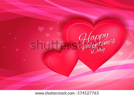 happy valentine's day  love card with double lovely heart illustration vector Royalty-Free Stock Photo #574527763