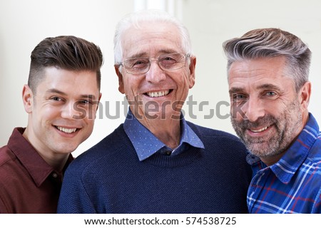 Male Multi Generation Portrait At Home Royalty-Free Stock Photo #574538725