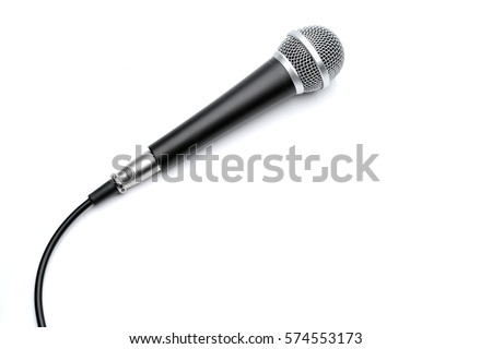 Microphone isolated on white background Royalty-Free Stock Photo #574553173