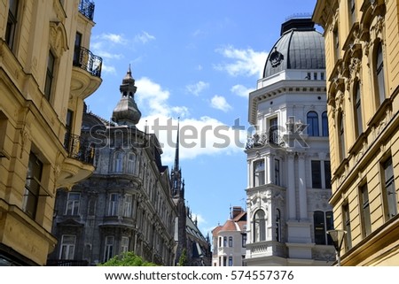 Details and architecture from Brno and blue sky