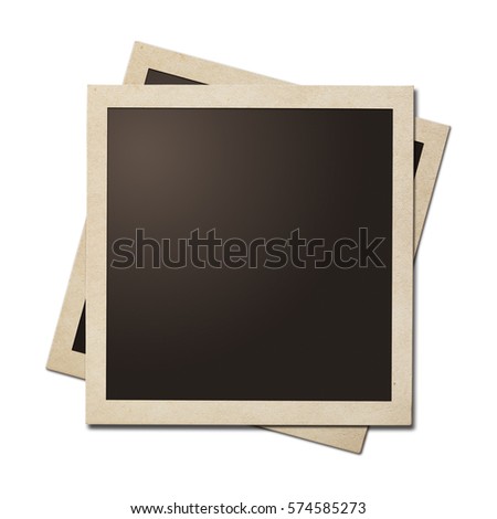 Vintage instant photo frames isolated on white. Clipping path without shadows is included.