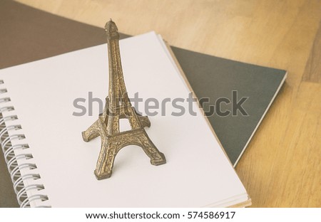 Paris France Diary notebook, travel blogger concept