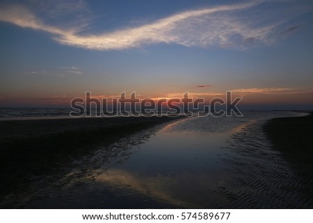Sea , sunset ,beautiful cloud and lonely beach 7