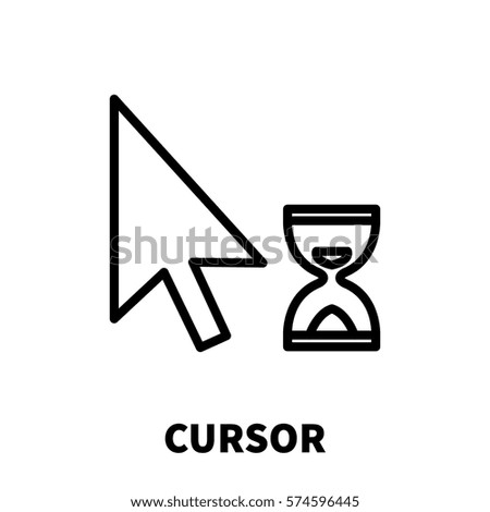 Cursor icon or logo in modern line style. High quality black outline pictogram for web site design and mobile apps. Vector illustration on a white background.