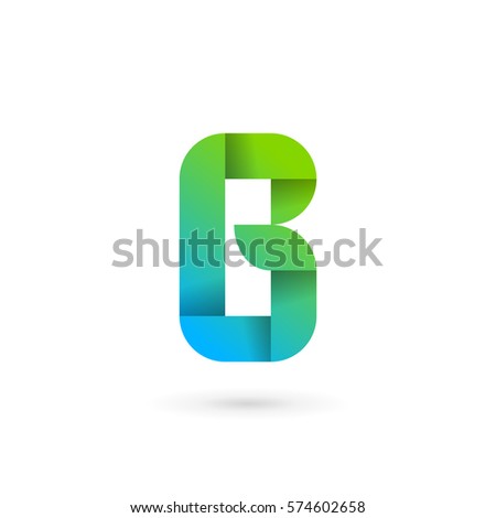 Letter B ribbon logo icon design template elements