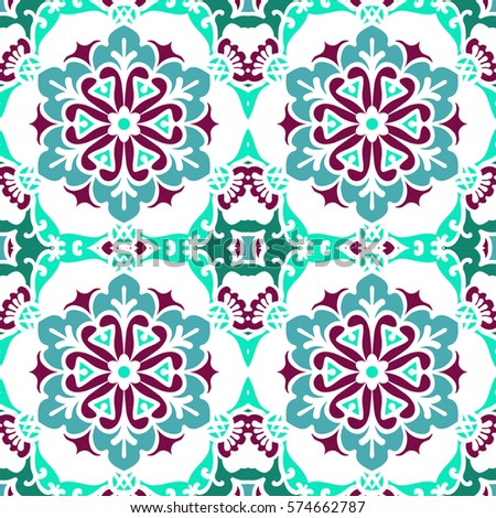 Seamless Pattern With Ethnic Ornament. Abstract Background For Design