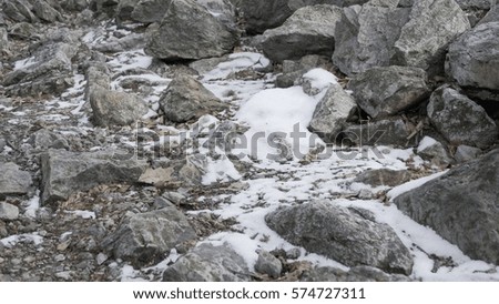 snowy rocks