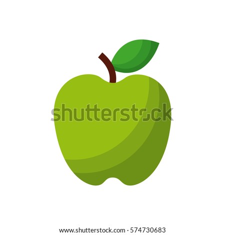 green apple icon over white background. colorful design. vector illustration