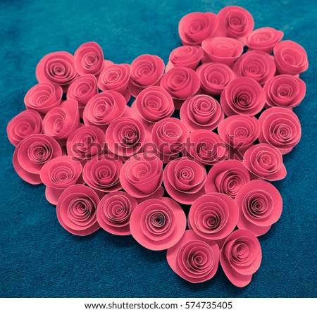 Background, red roses, heart-shaped.