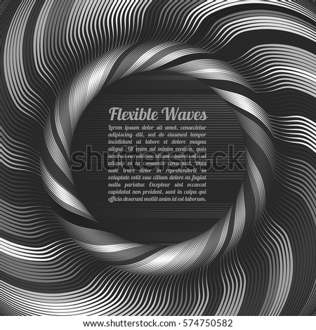 Abstract vector background, waved lines vector illustration colorful design. Wavy stripes twisted as silk . Colored stripes with variable width. Fashion ,