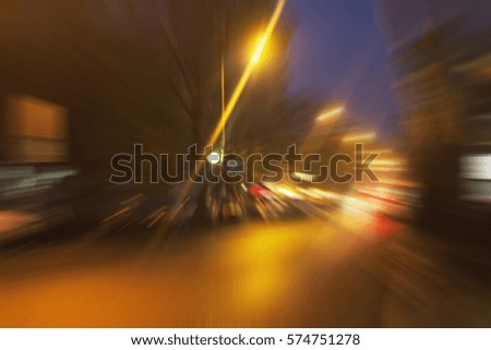 Car light on the road