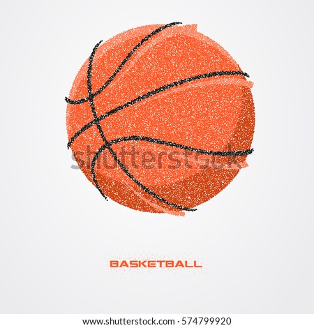 Basketball ball of a silhouette from particle.