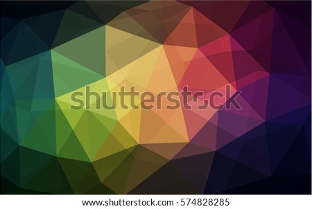 Dark Green, Red vector abstract textured polygonal background. Blurry triangle design. Pattern can be used for background.