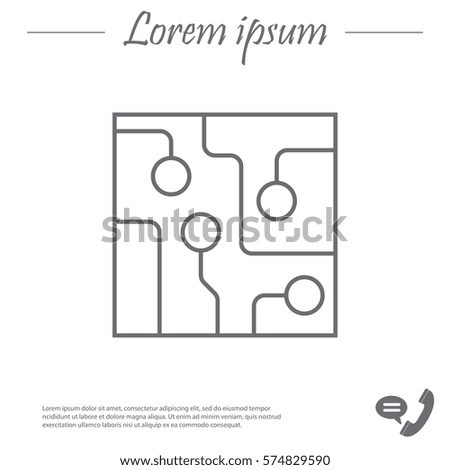Circuit board, technology line icon