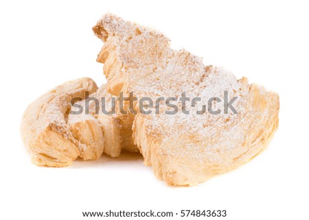 two puff cookies isolated on white background