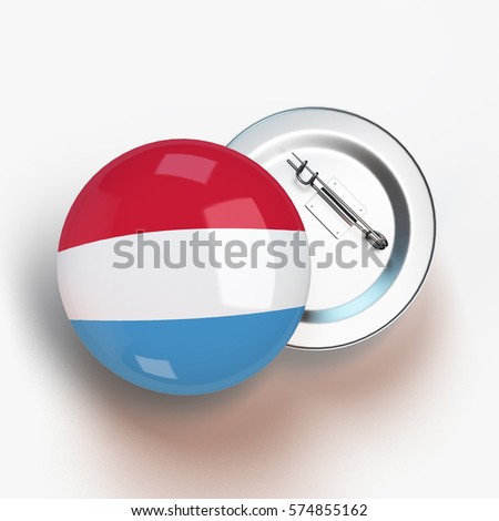 Metal Badge of Luxembourg flag