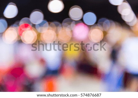 Abstract blur people shopping in book exhibition fair, knowledge and education concept