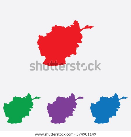 Illustrated Country Shape on grey background of Afghanistan