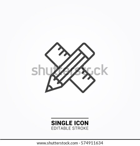 Icon pencil ruler Single Icon Graphic Design