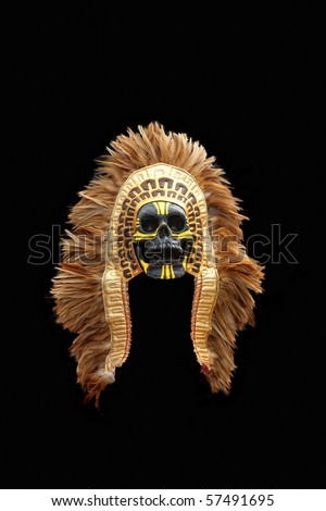 Native American Mask Isolated on Black Background