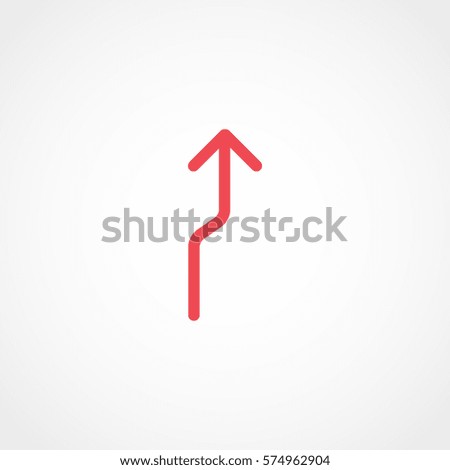 Web Arrow Up Red Flat Icon On White Background