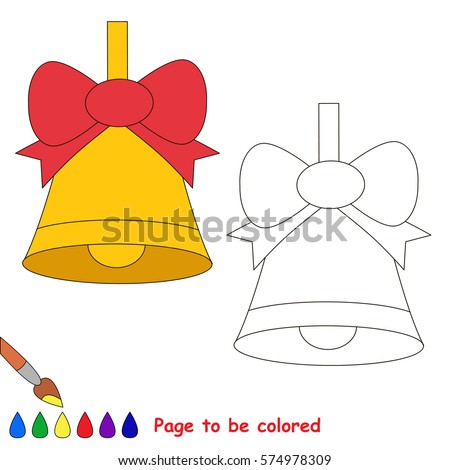 Golden Bell to be colored, the coloring book for preschool kids with easy educational gaming level.