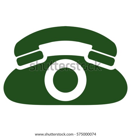 Vector Illustration of Green Telephone Icon 
