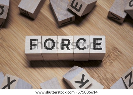 Force Word In Wooden Cube